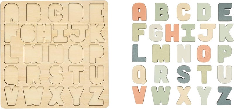 pearhead Diverse operation compatible Wooden Alphabet Puzzle, Colorful ABC Letters, Interactive Learning Board Educational Toy, Baby and Toddler Gift Boys or Girls Liquid tight joint - Image 2