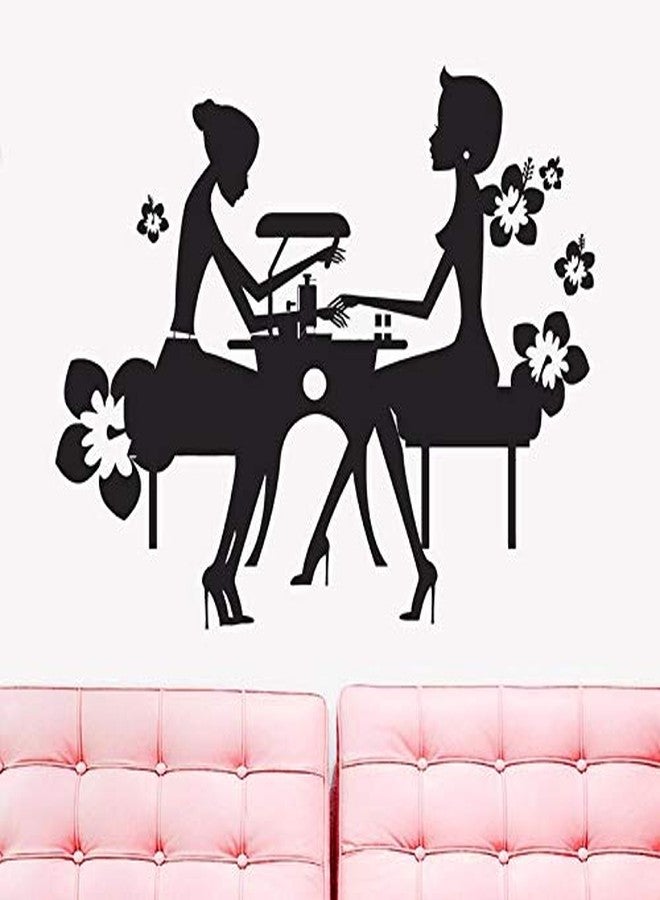 ARWY Wall Decal Vinyl Beauty Nail Salon Wall Sticker Beauty Nail Manicure Shop Window Decor Removable Nail Shop Wall Art Mural