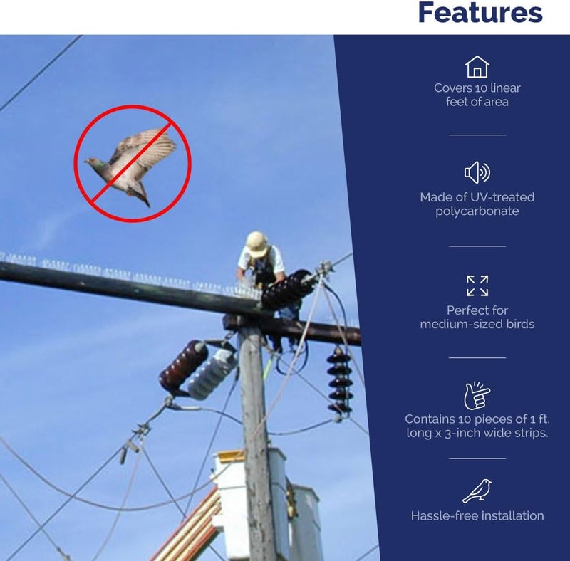 Bird-X Sp-10-Nr Plastic Polycarbonate Bird Spikes Kit with Adhesive Glue - 10 Feet Coverage - Image 3