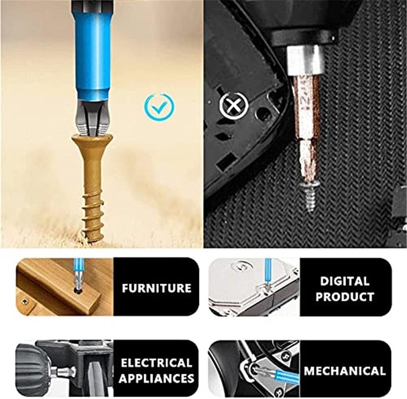 klarako 7PCS Magnetic Anti-Slip Drill Bit, Electric Magnetic PH2 Screwdriver Bits Set, Alloy Steel Cross Single Head Hex Shank Screwdriver Drill Bit Set (1set) - Image 3