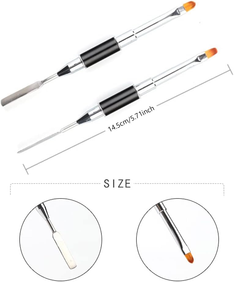 NAILWIND PolyGel Brush and Picker Brush tool for UV Poly Gel, Dual-Ended Poly gel Nail Brush & Picker, 2 in 1 Designs Poly gel Nail Brushes, Stainless Steel Gel Nail Brush Poly gel Slice Tool for Poly Gel UV Gel Acrylic Nails Extension 1- PCS - Image 2