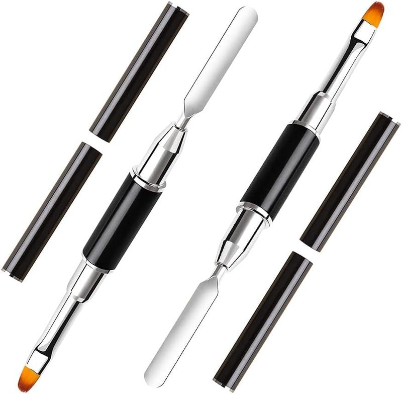 NAILWIND PolyGel Brush and Picker Brush tool for UV Poly Gel, Dual-Ended Poly gel Nail Brush & Picker, 2 in 1 Designs Poly gel Nail Brushes, Stainless Steel Gel Nail Brush Poly gel Slice Tool for Poly Gel UV Gel Acrylic Nails Extension 1- PCS - Image 1