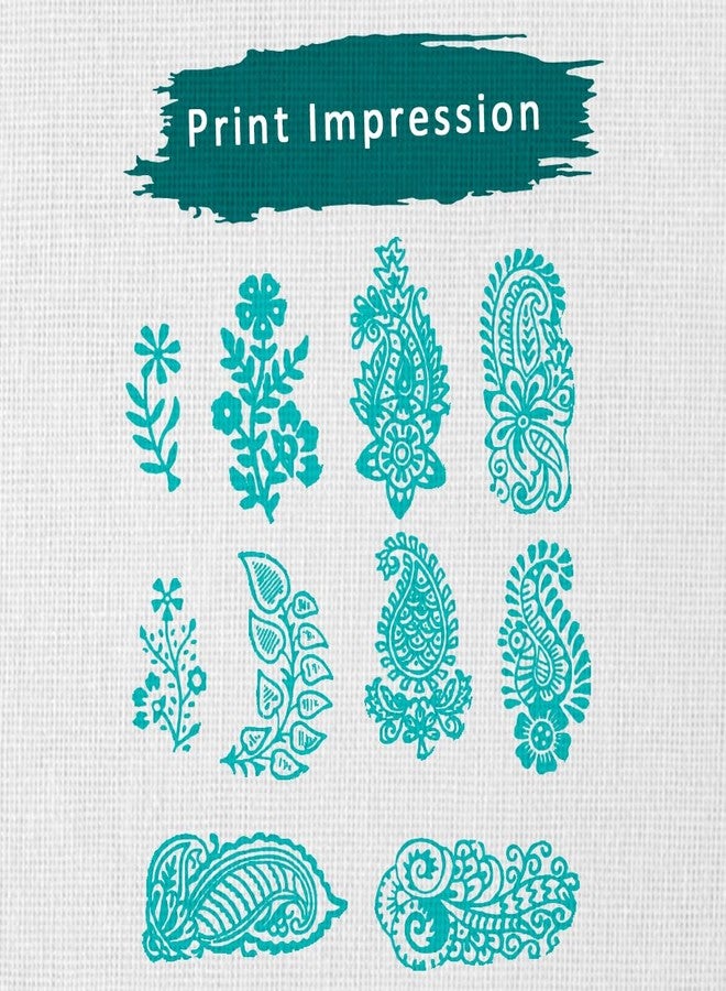 TwoGrams Wooden Stamp Block, Printing Stamp Design Set | Block for Printing Saree Border | Dresses, Craft Card Making, Scrapbook, Clay Pottery | Set of 10 - Image 3