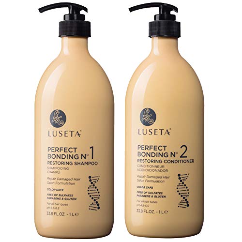 Luseta Perfect Bonding Restoring Shampoo  Conditioner Set Bond Strengthening  Color Longevity for All Hair Type Bond Repair Shampoo and Conditioner Set Sulfate  Paraben Free 2x338 oz