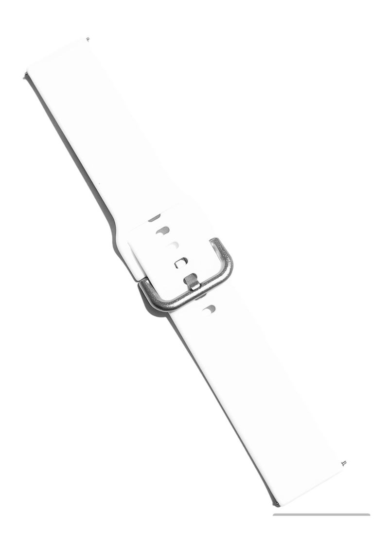 Replacement Silicone Strap 22mm For Oraimo Tempo W 2 OSW20- Smart Watch Sport - White  - Image 2