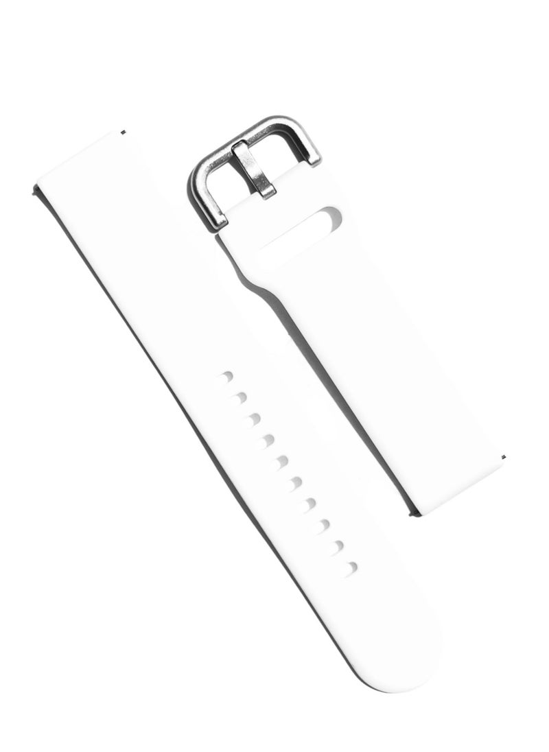 Replacement Silicone Strap 22mm For Oraimo Tempo W 2 OSW20- Smart Watch Sport - White  - Image 1