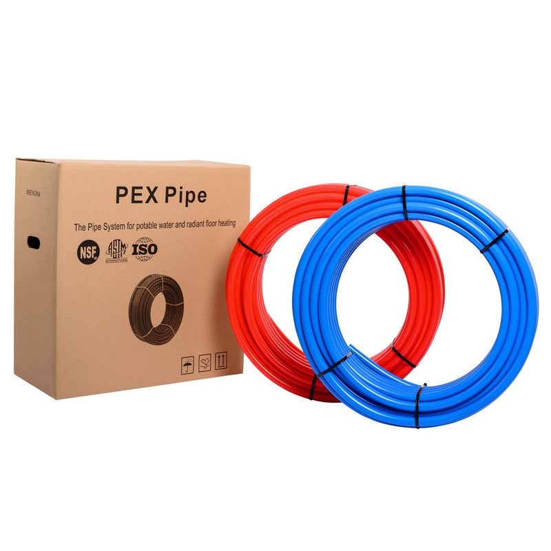 EFIELD 1/2 Inch 2 x100 ft Pex-b Pipe/Tubing(200 Ft), For Potable Water, Cold Hot Water, Brass Fitting, Crimping Clamp Tool, Cinch Clamps, Cutter Combo Kit (All in One),(E99KIT) - Image 2