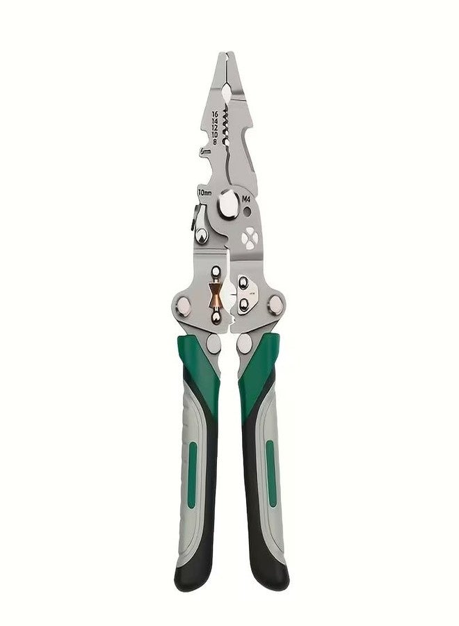 KYMIO All in 1 Multifunction Stainless Steel Wire Stripper/Wire Crimping Tool, Wire Cutter, Wire Crimper, Cable Stripper, Wiring Tools and Multi-Function Hand Tool Wire Stripper (All in 1) - Image 1
