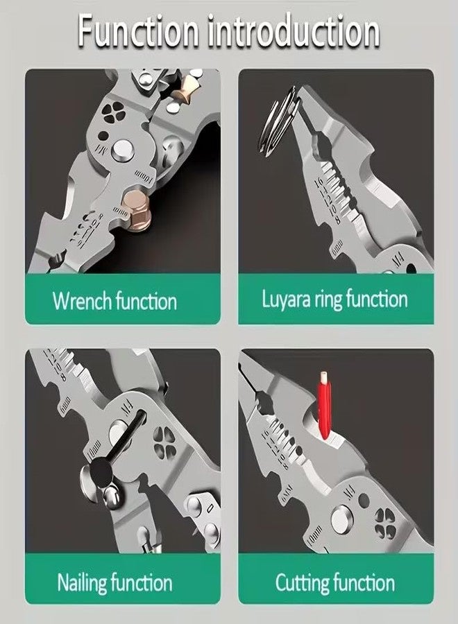 KYMIO All in 1 Multifunction Stainless Steel Wire Stripper/Wire Crimping Tool, Wire Cutter, Wire Crimper, Cable Stripper, Wiring Tools and Multi-Function Hand Tool Wire Stripper (All in 1) - Image 4