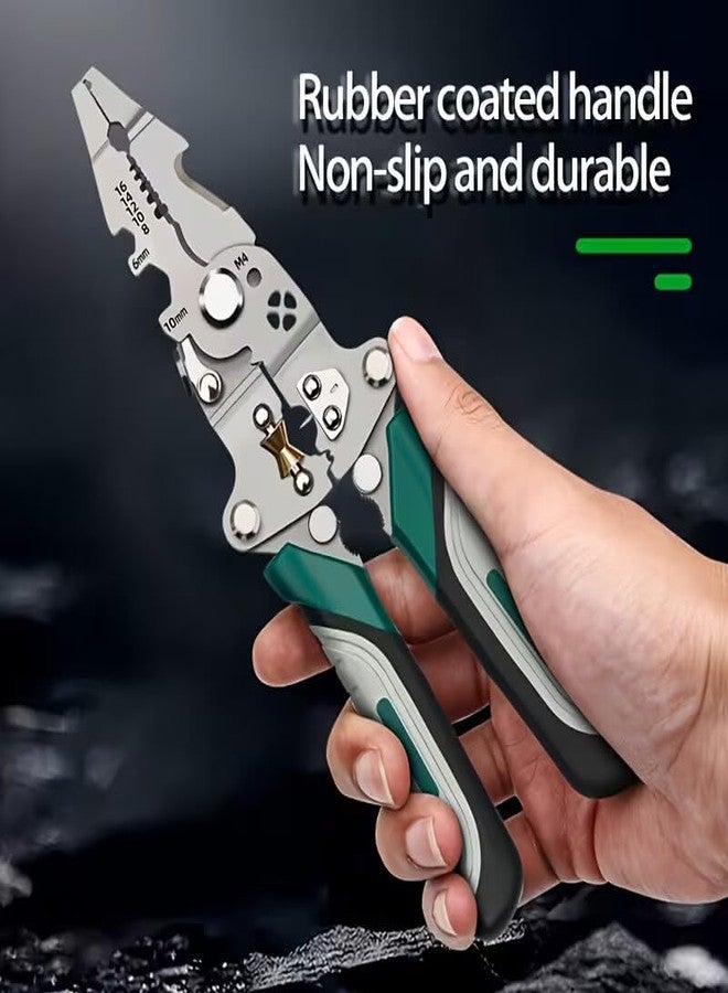 KYMIO All in 1 Multifunction Stainless Steel Wire Stripper/Wire Crimping Tool, Wire Cutter, Wire Crimper, Cable Stripper, Wiring Tools and Multi-Function Hand Tool Wire Stripper (All in 1) - Image 5