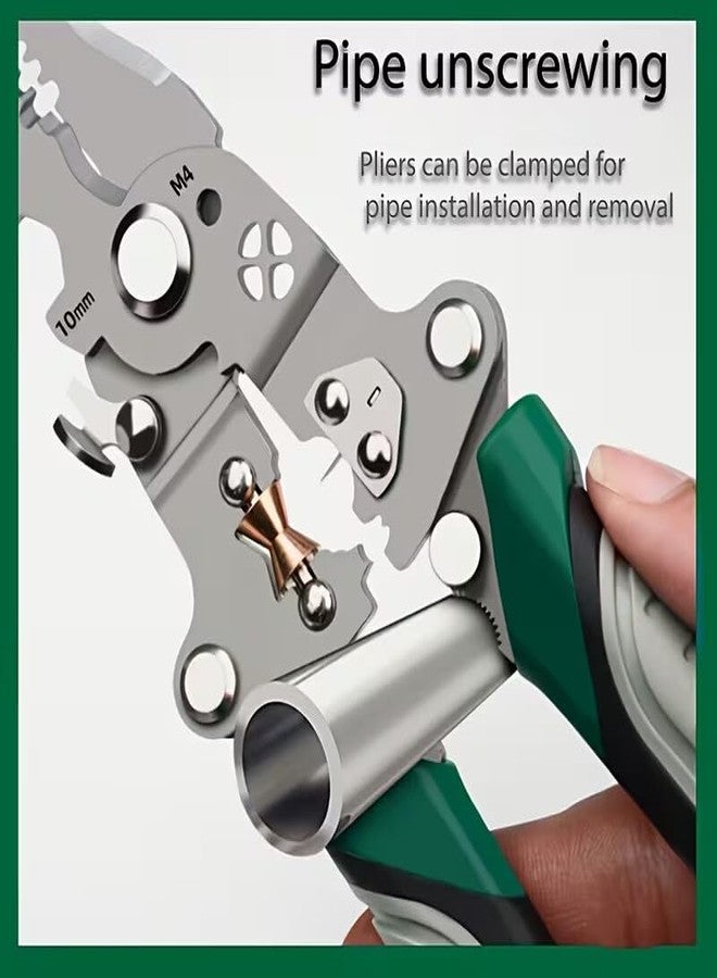 KYMIO All in 1 Multifunction Stainless Steel Wire Stripper/Wire Crimping Tool, Wire Cutter, Wire Crimper, Cable Stripper, Wiring Tools and Multi-Function Hand Tool Wire Stripper (All in 1) - Image 2