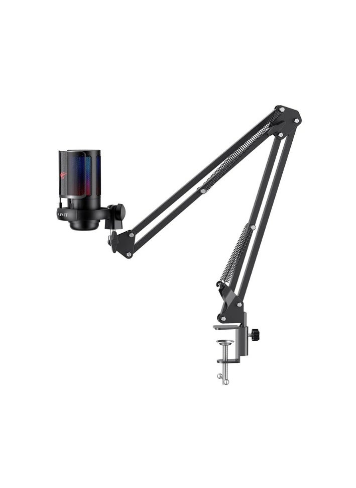 هافيت - ميكروفون حي من سلسلة Havit GK50 Pro PC مع اضاءة RGB وحامل ذراع قابل للتعديل - Image 1