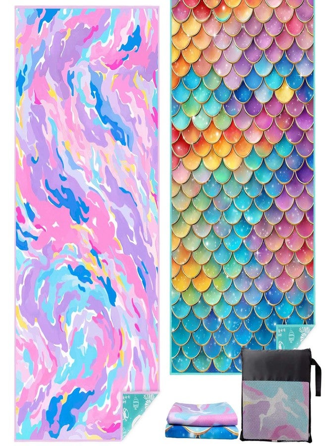 Vimorco Quick Dry Beach Towel Set of 2 -Sand Free Absorbent Microfiber Towels 72"x31" Swim Pool Camping Beach Accessories Oversized Beach Towel Set for Girls Women Adults Travel Vacation Essentials - Image 1