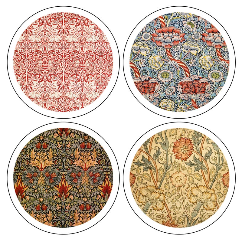 CoasterStone William Morris Textiles Collection Absorbent Coasters 414Inch Set of 4
