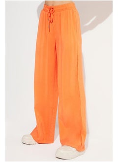 JUNE June Exclusive Elastic Waist Modal Blend Trouser Orange  - Image 4