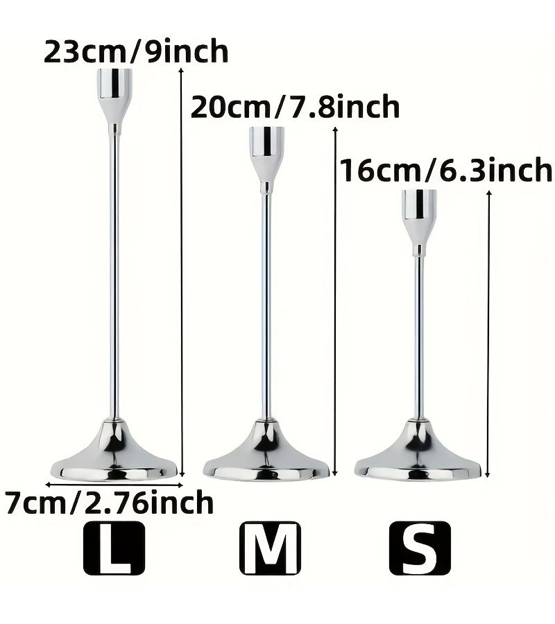Set Of 6 Black Metal Candle Holders For Wedding Party Centerpieces Home Decor - Image 3