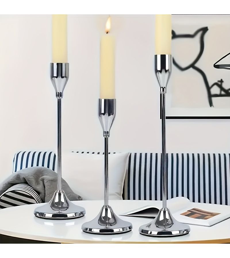 Set Of 6 Black Metal Candle Holders For Wedding Party Centerpieces Home Decor - Image 4
