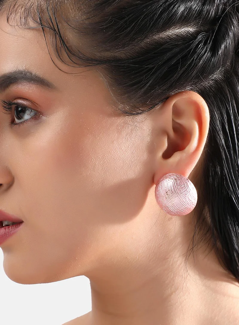 SOHI Ribbed Artificial Stud Earring Jewellery