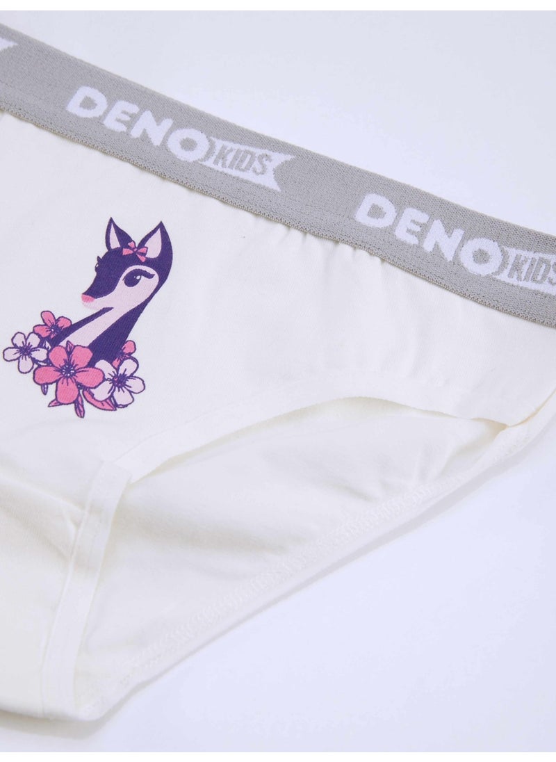 Denokids Ceylan Girls Ecru Undershirt Panties Set  - Image 3
