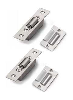 Y&D Concealed Stainless Steel Door Roller Catches, Size 20mm for Cabinet, Kitchen, Bathroom, Bedroom, Cupboards, Wardrobes, Latches Locks Stopper, 2 Pieces  - Image 1