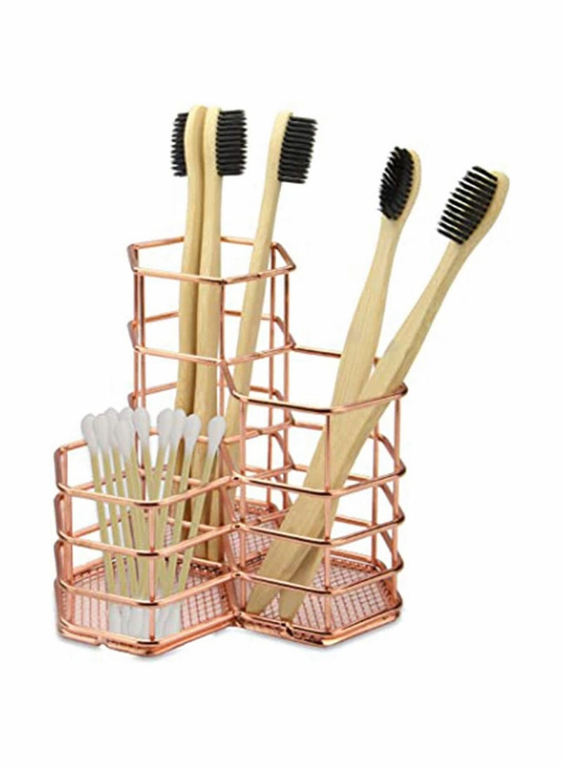 Y&D Metal Pen Pot, Hexagon Hollow Rose Gold Copper Wire Mesh Brush Holder Cup Container, Makeup Brushes Storage Basket, Desk Tidy Office Organizer, Rust-Proof Pencil Pot  - Image 5