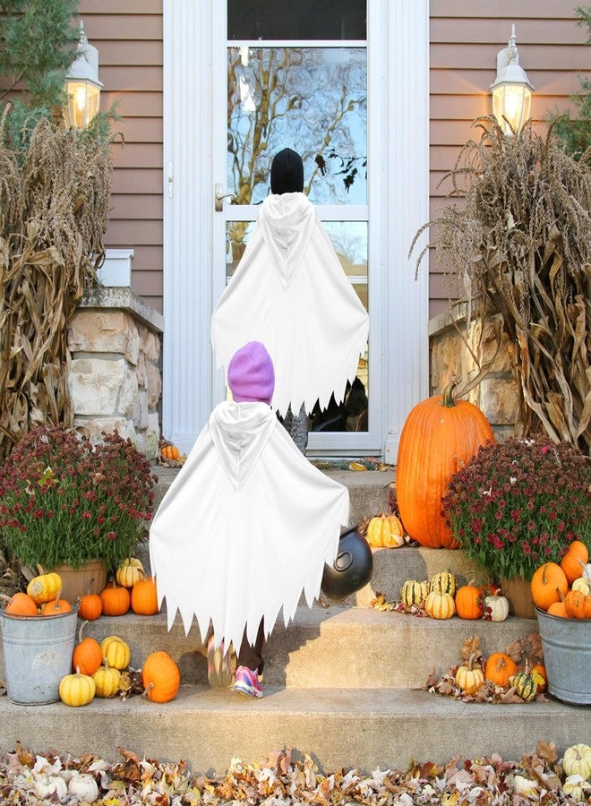 JGCWorker Kids Glow-in-the-Dark Ghost Costume - Boo Hooded Cloak with Scary Face, Halloween White Cape for Trick-or-Treating (S (Height: 3'7" - 3'11")) - Image 5
