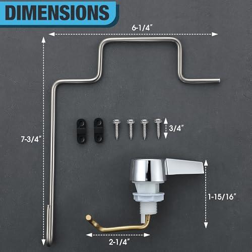 Dreyoo Pressure Assist Toilet Lever Compatible with 7382540020A Left Hand Trip Lever Compatible with American Standard Pressure Assisted 4086 Toilet Tank Polished Chrome 2 Pack Left Hand - Image 3