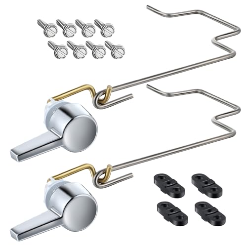 Dreyoo Pressure Assist Toilet Lever Compatible with 7382540020A Left Hand Trip Lever Compatible with American Standard Pressure Assisted 4086 Toilet Tank Polished Chrome 2 Pack Left Hand - Image 1