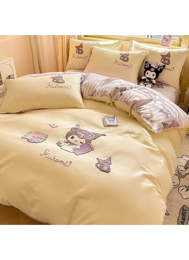 Bluejw Kuromi Anime Bedding Set 3 Piece 3D Cartoon Cute Printed Soft Microfiber Comforter Set with Zipper Closer Gifts for Kids Teenagers Adult  - Image 1
