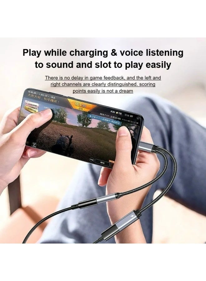 Flyview 60W PD Type-C To 3.5mm Adapter 2-in-1 Fast Charging & Audio Splitter for IPhone 15/16 for Samsung for Huawei Phone Accessories - Image 3