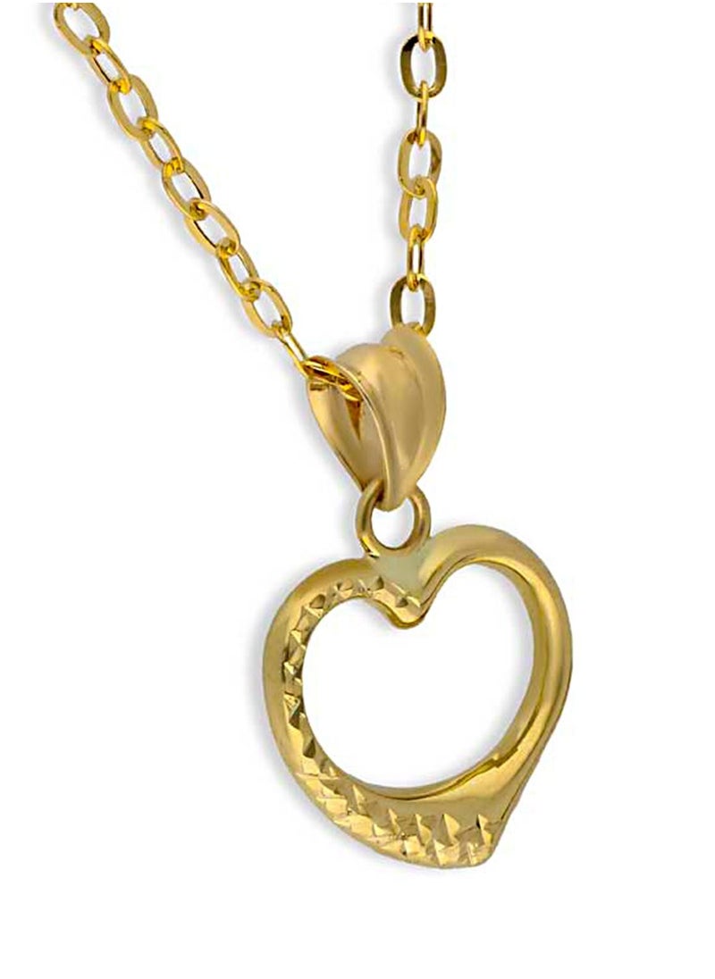 FK Jewellers - Gold Necklace (Chain with Heart Pendant) 18KT - FKJNKL18KU1089 - Image 1