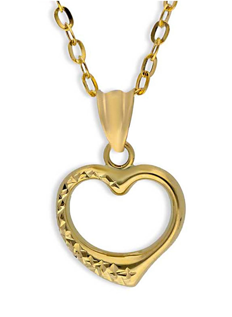 FK Jewellers - Gold Necklace (Chain with Heart Pendant) 18KT - FKJNKL18KU1089 - Image 1