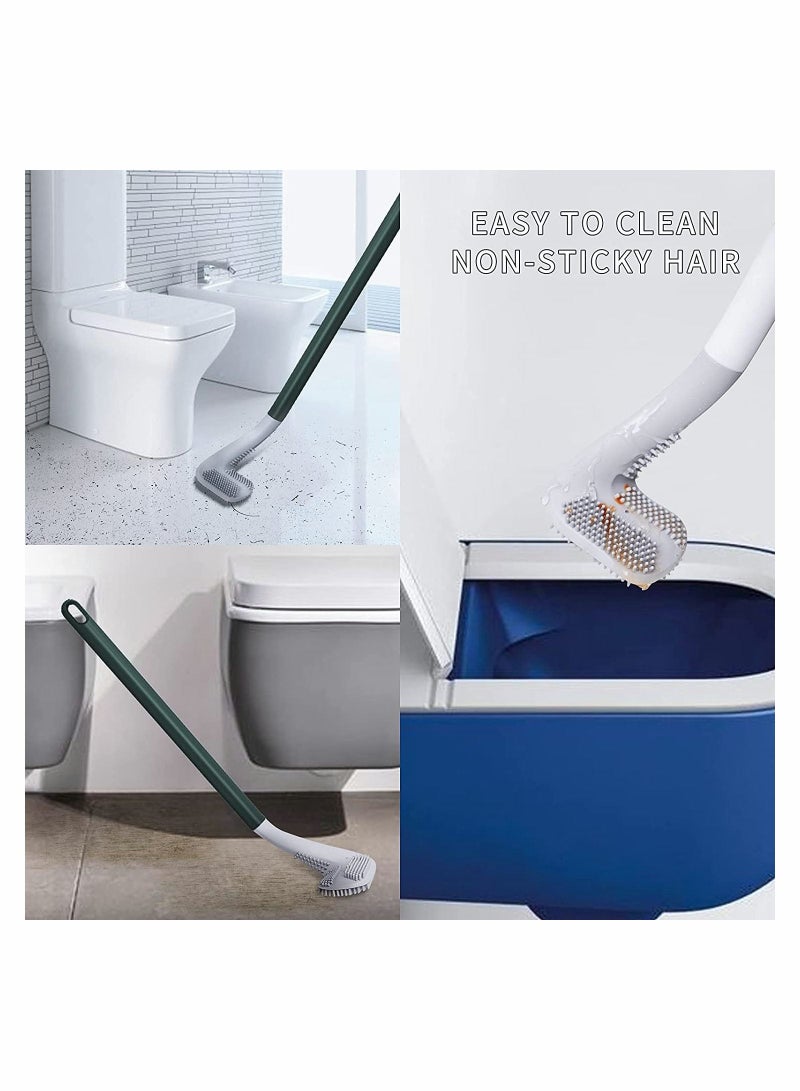 كاست ويف فرشاة المرحاض رأس فرشاة الغولف ، لا نهاية مسدودة فرشاة المرحاض سيليكون المنزلية مع مقبض طويل غير قابل للانزلاق - Image 3