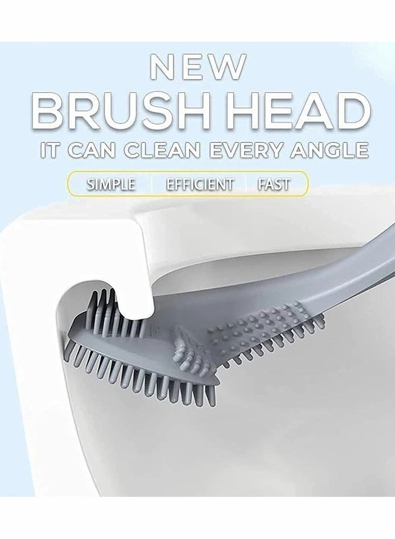 كاست ويف فرشاة المرحاض رأس فرشاة الغولف ، لا نهاية مسدودة فرشاة المرحاض سيليكون المنزلية مع مقبض طويل غير قابل للانزلاق - Image 2