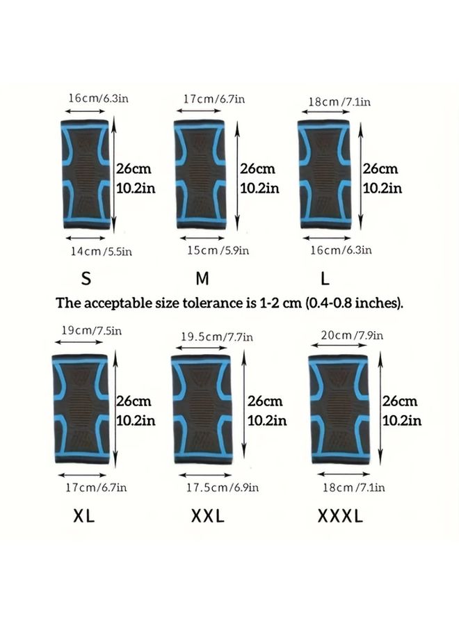 Blue Compression Knee Sleeve for Men Women XXXL Breathable Support Running Workout - Image 2