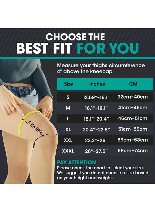 Blue Compression Knee Sleeve for Men Women XXXL Breathable Support Running Workout - Image 3