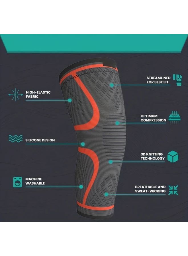 Blue Compression Knee Sleeve for Men Women XXXL Breathable Support Running Workout - Image 4