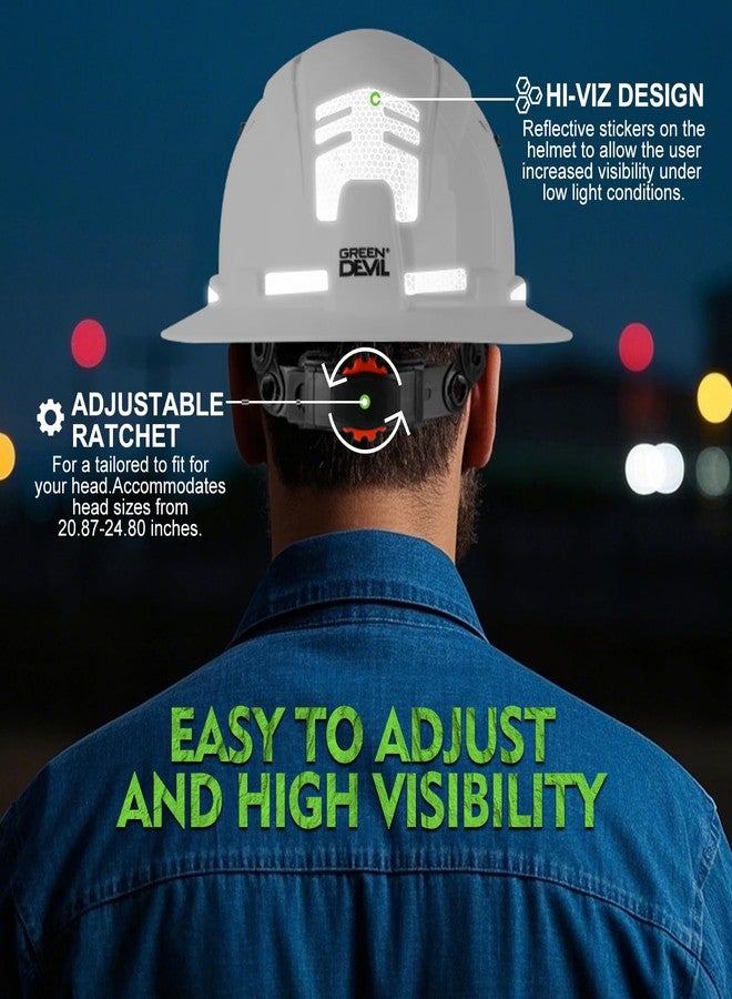 GREEN DEVIL Matrix Full Brim Hard Hat Vented Construction Safety Helmet OSHA Approved Cascos De Construccion Work Hardhat for Men&Women - Image 3