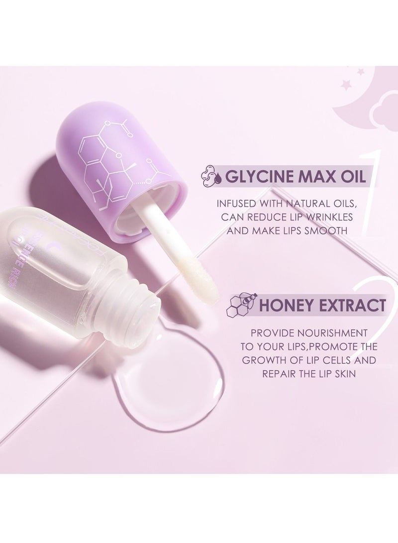 فوكالور زيت شفاه طبيعي نقي لتنعيم الشفاه وزيت العناية بالشفاه المرطب والمقاوم للماء - Image 3