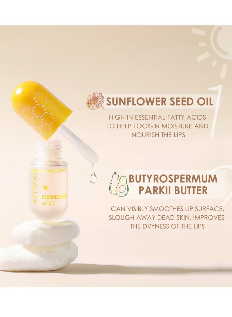 فوكالور زيت شفاه طبيعي نقي لتنعيم الشفاه وزيت العناية بالشفاه المرطب والمقاوم للماء - Image 4