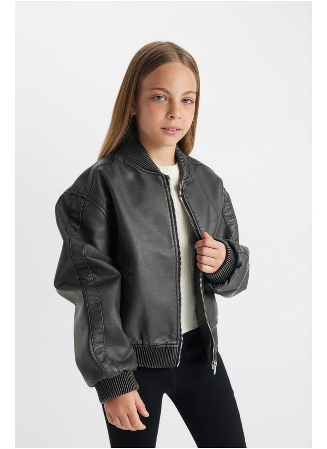 DeFacto Girl Regular Fit Bomber Long Sleeve Coat  - Image 4