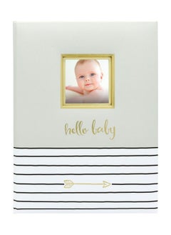 pearhead Hello Baby First 5 Years Memory Book, Gender-Neutral Baby Keepsake For New And Expectant Parents, Pregnancy And Milestone Journal, Gray  - Image 1