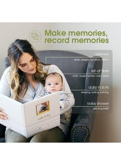 pearhead Hello Baby First 5 Years Memory Book, Gender-Neutral Baby Keepsake For New And Expectant Parents, Pregnancy And Milestone Journal, Gray  - Image 5
