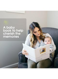 pearhead Hello Baby First 5 Years Memory Book, Gender-Neutral Baby Keepsake For New And Expectant Parents, Pregnancy And Milestone Journal, Gray  - Image 3