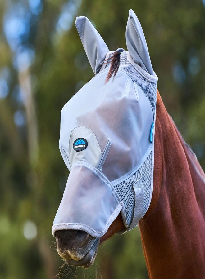 WeatherBeeta ComFiTec Fine Mesh Fly Mask with Ears & Nose, Grey, Large - Image 3