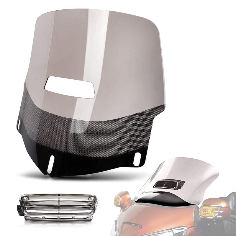 PSLER Motorcycle Windscreen Windshield with Air Vented for Goldwing GL1800 20012017 Smoke