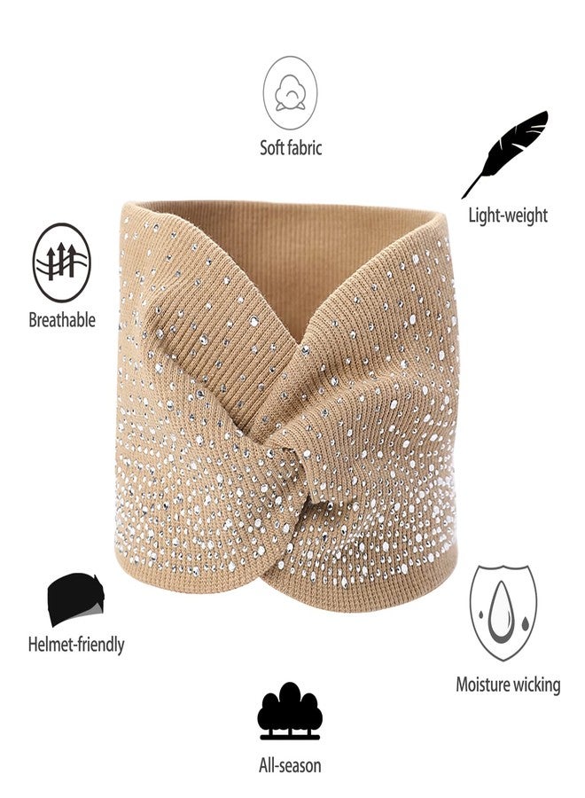 Sliverdew Sparkly Crystal Bling Fancy Headbands with Stretchy Elastic Head Wraps and Turban Scarf for Black Women - 3 Pcs - Image 3