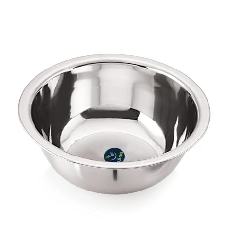 WIAA Stainless Steel Mixing Bowl 1400ml | Food-Grade Steel | Lightweight Round Base Bowl | Stackable, Wide Rim, Multipurpose Kitchen Use (Pack of 1) - Image 3