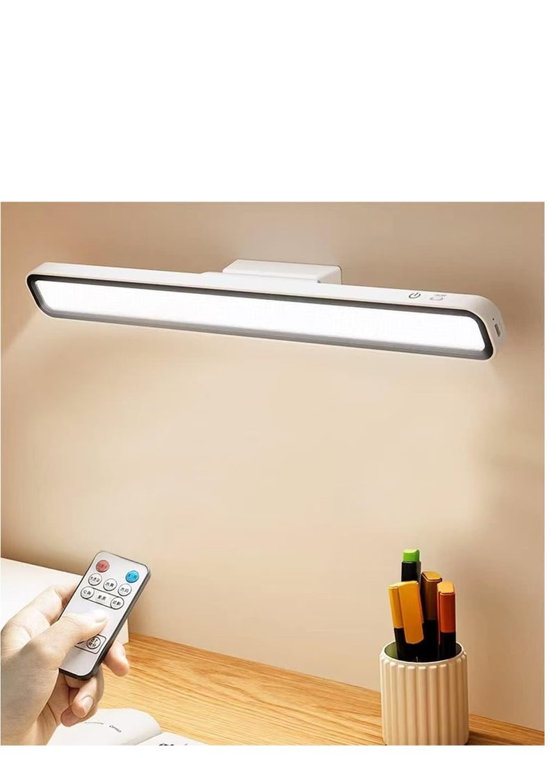 يوكا مصباح شحن USB مغناطيسي مع حامل وتعتيم خطوي، مصباح طاولة للعناية بالعين، أفضل لغرفة النوم، الخزانة، المكتب، غرفة المساحيق، قراءة الكتب، يأتي بحزمة واحدة (أبيض + جهاز تحكم عن بعد). - Image 5