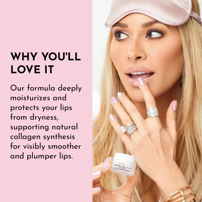 LAWLESS Forget the Filler Lip Mask - Cherry Vanilla - Premium Overnight Lip Plumping Treatment with Natural Ingredients Designed to Plump, Hydrate, and Smooth Lips - 0.28 oz - Image 5